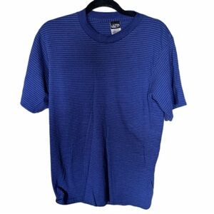 Vintage blue striped cotton tee M